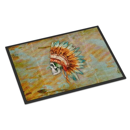 Micasa Day of the Dead Indian Skull Indoor or Outdoor Mat24 x 36 in. MI228392